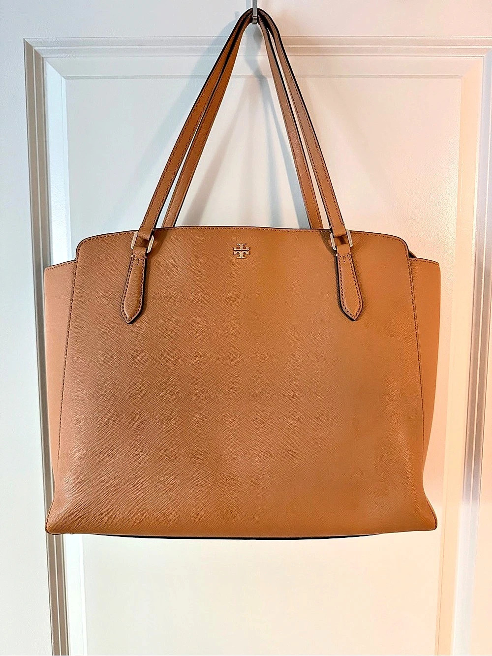 Tory Burch Robinson Triple Compartment Tote Brown